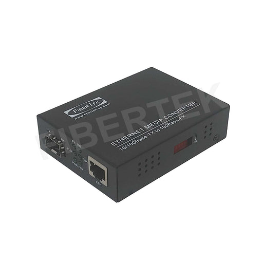 Side view of FCNCS-1EN-1ES Fast Ethernet Media Converter 