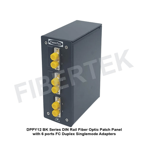 DPPY12 Series DIN Rail Fiber Patch Panel with 6 ports FC Duplex Singlemode Adapters