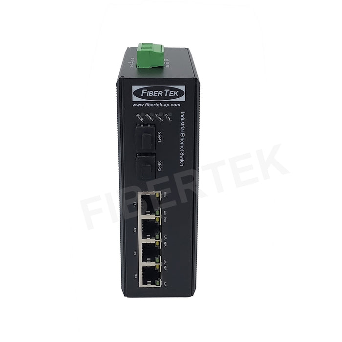 Front panel view of FCNID-4GN-2GS Industrial Gigabit Ethernet Converter