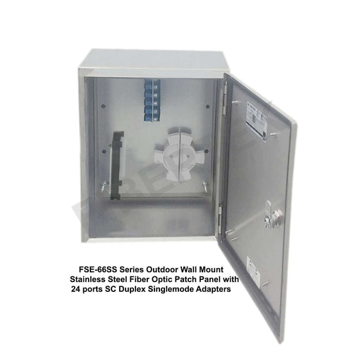 FSE-66SS Outdoor Stainless Steel Patch Panel with 24 ports SC Duplex Singlemode Adapters