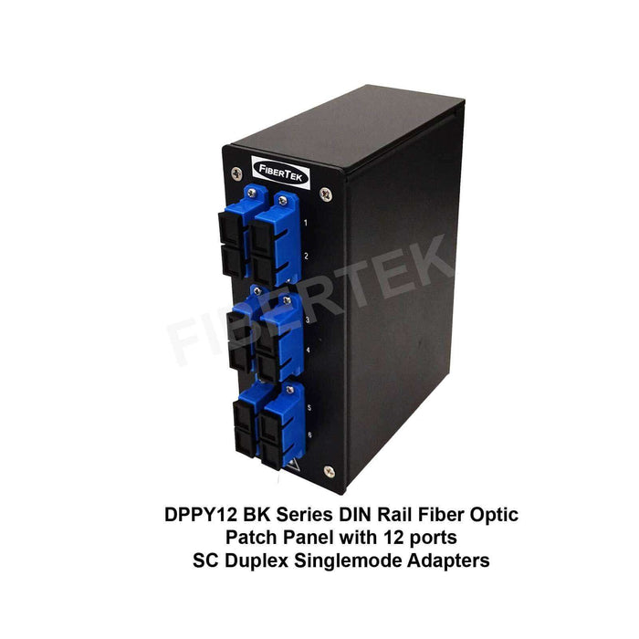 Side view of DPPY12 BK Series with 12 ports SC Duplex Singlemode Adapters