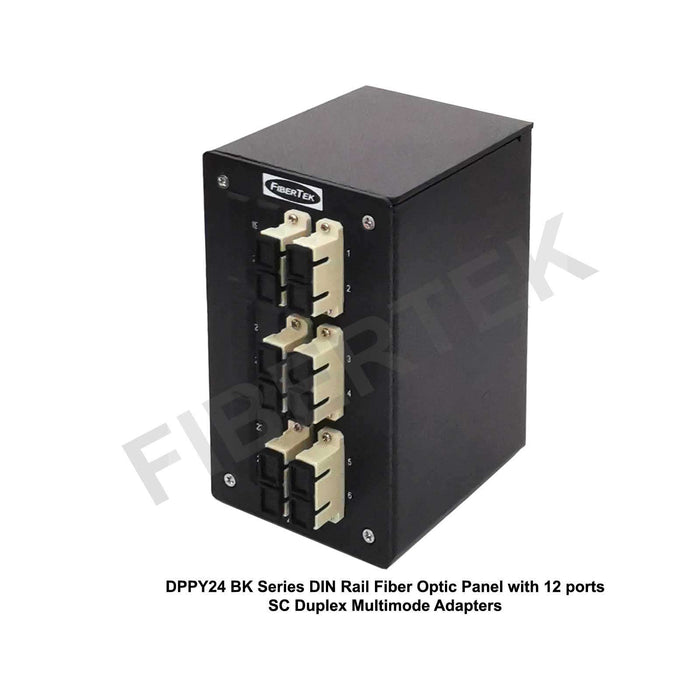 Side view of DPPY24 BK Series with 12 ports SC Duplex Multimode Adapters