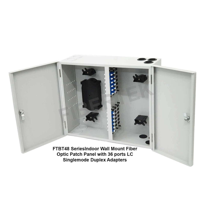 Interior view of FTBT48 Series Indoor Wall Mount Fiber Optic Patch Panel