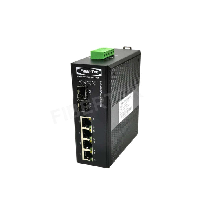 FCNID-4EN-2ES Industrial Fast Ethernet Media Converter Side View