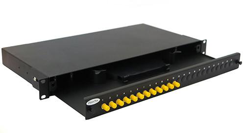 Rack Mount Fiber Patch Panel with ST Singlemode Adapter