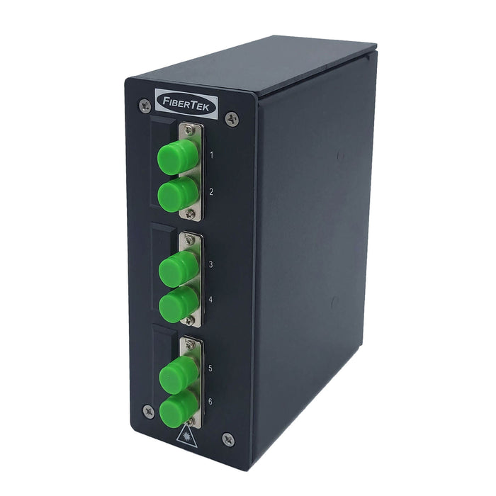 DPPY12 Series DIN Rail Fiber Patch Panel loaded with 6 fiber ports FC APC Duplex Singlemode Adapters