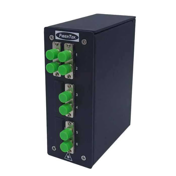 DPPY12 Series DIN Rail Fiber Patch Panel loaded with 8 fiber ports FC APC Duplex Singlemode Adapters