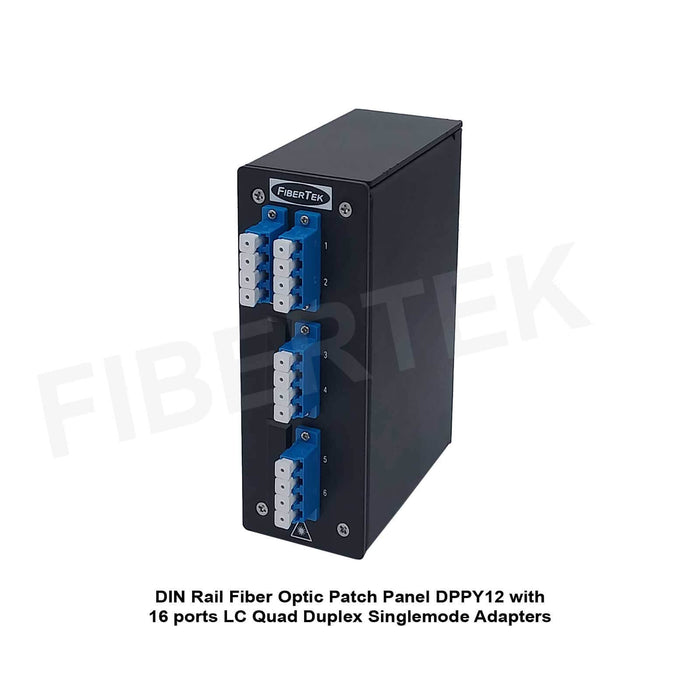 DIN Rail Fiber Optic Patch Panel DPPY12 with LC Quad Duplex Adapters (BK Series)