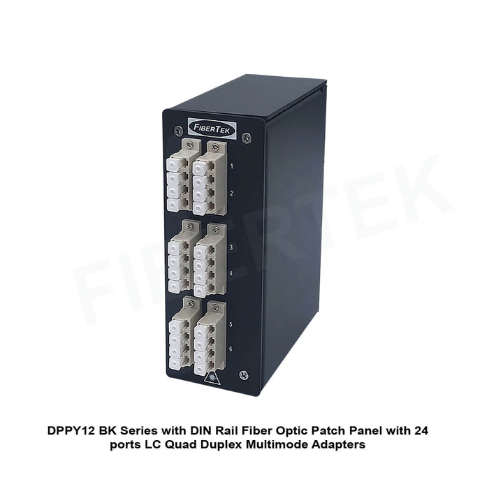 DIN Rail Fiber Optic Patch Panel DPPY12 with LC Quad Duplex Adapters (BK Series)