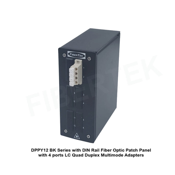 DIN Rail Fiber Optic Patch Panel DPPY12 with LC Quad Duplex Adapters (BK Series)