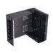 Interior view of DPPY12 BK Series DIN Rail UTP CAT6A Ethernet Patch Panel loaded with 5 ports of Cat 6A keystone jacks