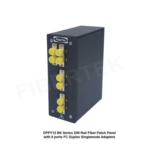 DPPY12 Series DIN Rail Fiber Patch Panel with 8 ports FC Duplex Singlemode Adapters