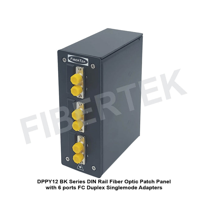DPPY12 Series DIN Rail Fiber Patch Panel with 6 ports FC Duplex Singlemode Adapters