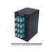 Side view of DIN Rail Fiber Optic Patch Panel DPPY24 BK Series with 24 ports LC Duplex Multimode OM3 Adapters