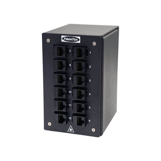 Side View of DPPY24-12-U6A(BK) UTP CAT 6A DIN Rail Ethernet Copper Patch Panel - right side view 