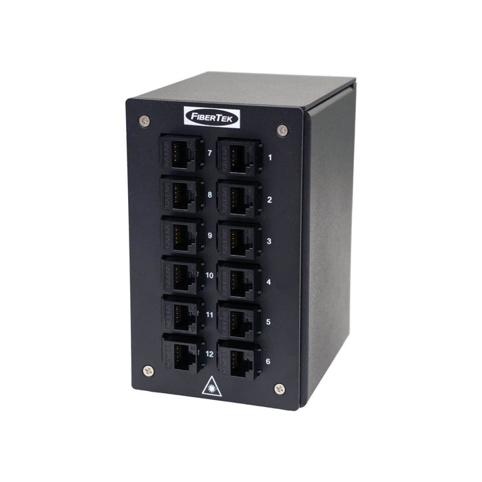 Side View of DPPY24-12-U6A(BK) UTP CAT 6A DIN Rail Ethernet Copper Patch Panel - right side view 