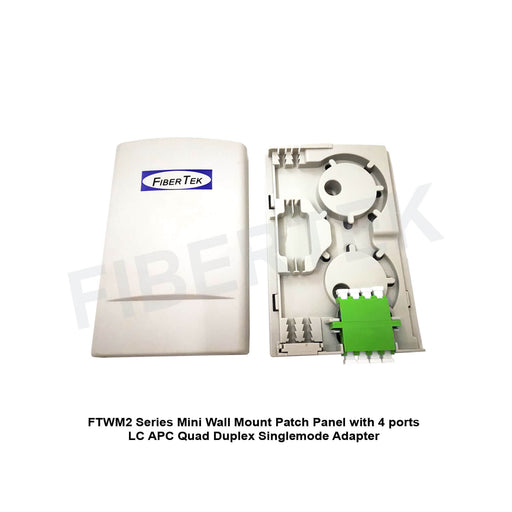 FTWM2 Series Mini Wall Mount Patch Panel with 4 ports LC APC Quad Duplex Singlemode Adapter