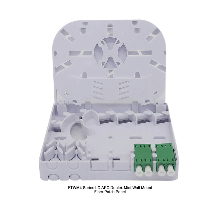Mini Wall Mount Fiber Optic Patch Panel, 4 Fiber Ports with LC Duplex Adapter - FTWM4 Series