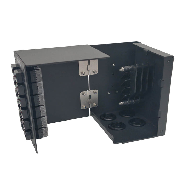 Interior View of DPPY24-12-U6A(BK) UTP CAT 6A DIN Rail Ethernet Copper Patch Panel  
