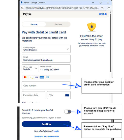 How to complete the payment process?