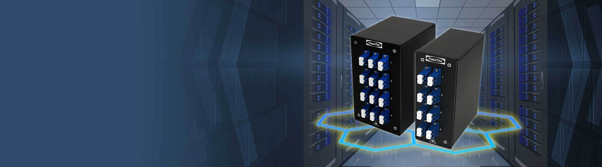 DPPY12 and DPPY24 Series DIN Rail Fiber Patch Panels with LC Singlemode Adapters 