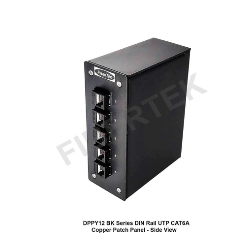 Side view of DPPY12 BK Series DIN Rail UTP CAT6A Patch Panel