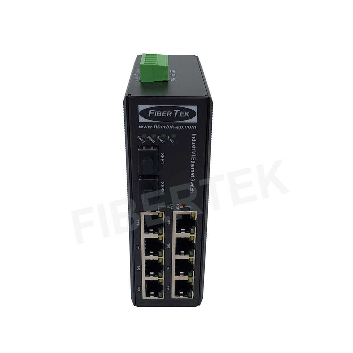 Industrial Gigabit PoE Ethernet Converter FCNID-8GP-2GS Front Panel View