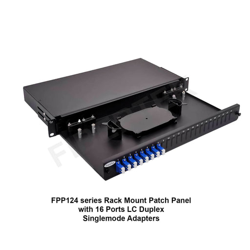FPP124 series rack mount fiber patch panel with 16 ports LC Duplex Singlemode Adapters