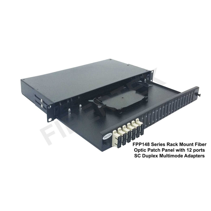 FPP148 series rack mount patch panel with 12 ports SC Duplex Multimode Adapters