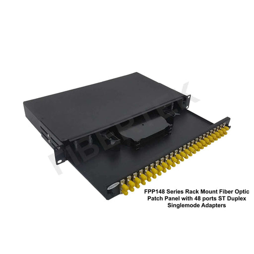 FPP148 series rack mount fiber patch panel with 48 ports ST Duplex Singlemode Adapters