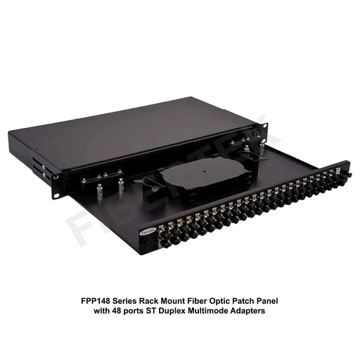 PP148 series rack mount fiber patch panel with 48 ports ST Duplex Multimode Adapters