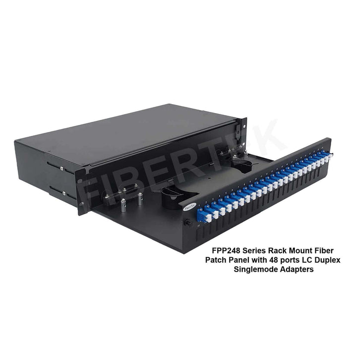FPP248 series rack mount patch panel with 48 ports LC Duplex Singlemode Adapters