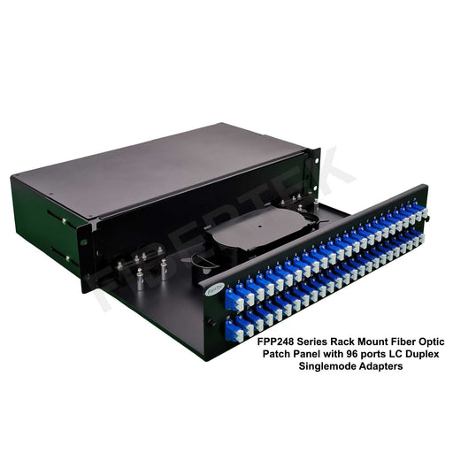 FPP248 series rack mount patch panel with 96 ports LC Duplex Singlemode Adapters