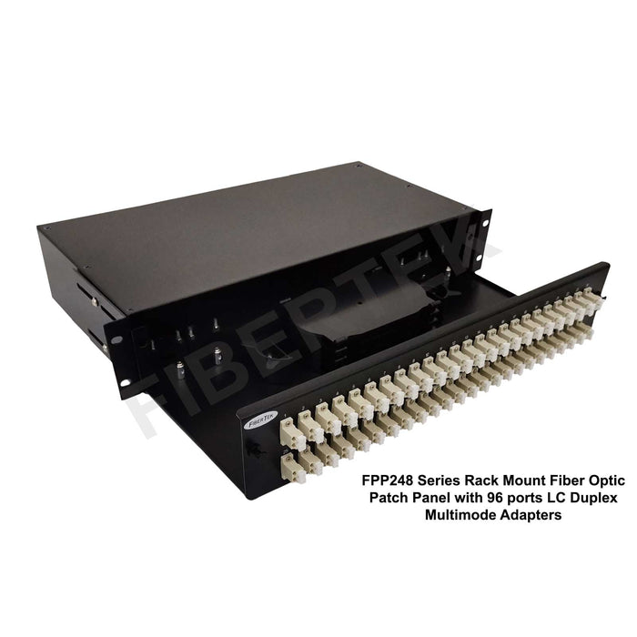 FPP248 series rack mount patch panel with 96 ports LC Duplex Multimode Adapters