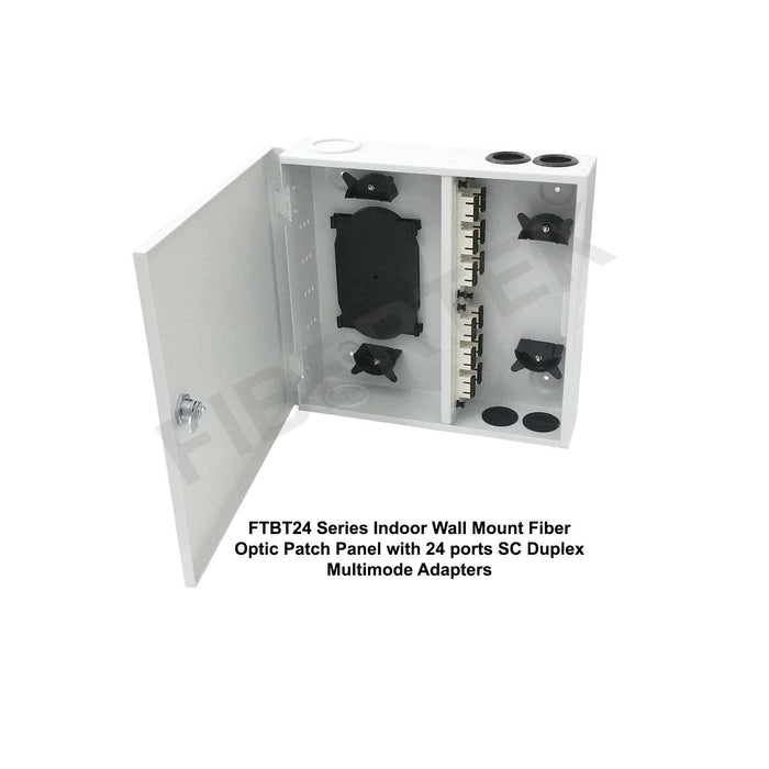FTBT24 Series Indoor Wall Mount Fiber Optic Patch Panel with 24 ports SC Duplex Multimode Adapters