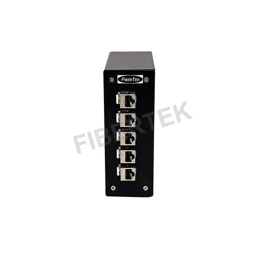 Front Panel View of  DPPY24-12-S6A(BK) DIN Rail Ethernet Copper Patch Panel 