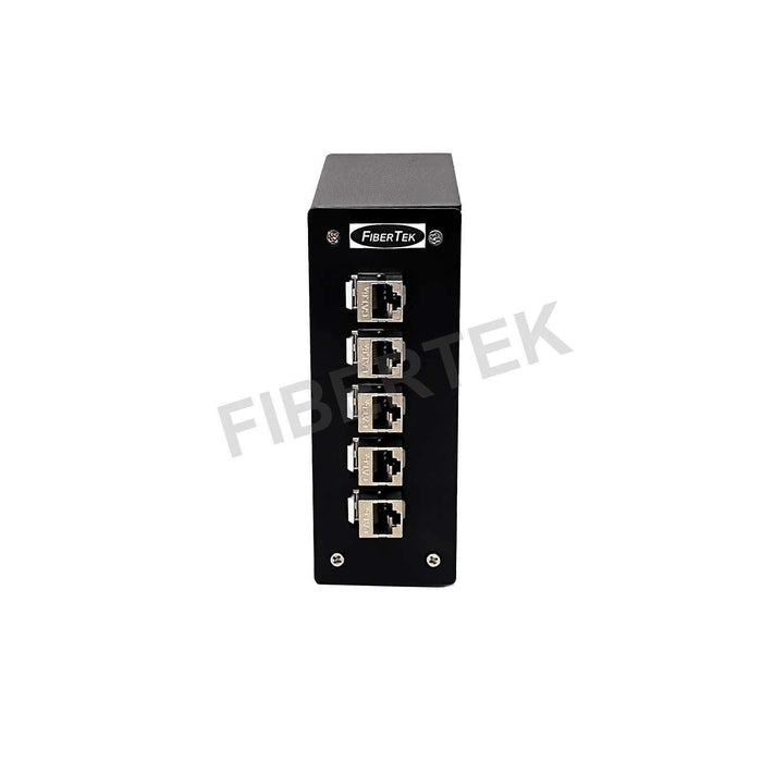 Front Panel View of  DPPY24-12-S6A(BK) DIN Rail Ethernet Copper Patch Panel 