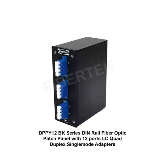 Side view of DPPY12 BK Series with 12 ports LC Quad Duplex Singlemode Adapters