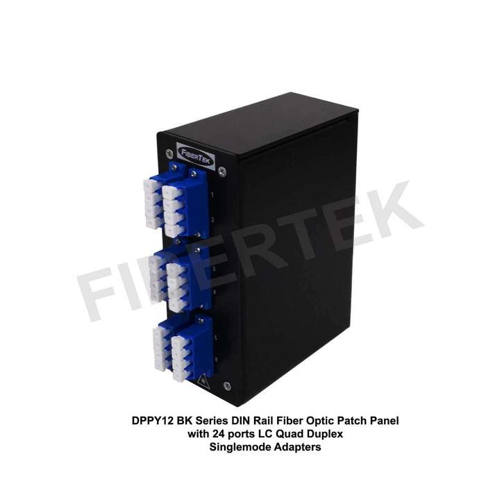 Side view of DPPY12 BK Series with 24 ports LC Quad Duplex Singlemode Adapters