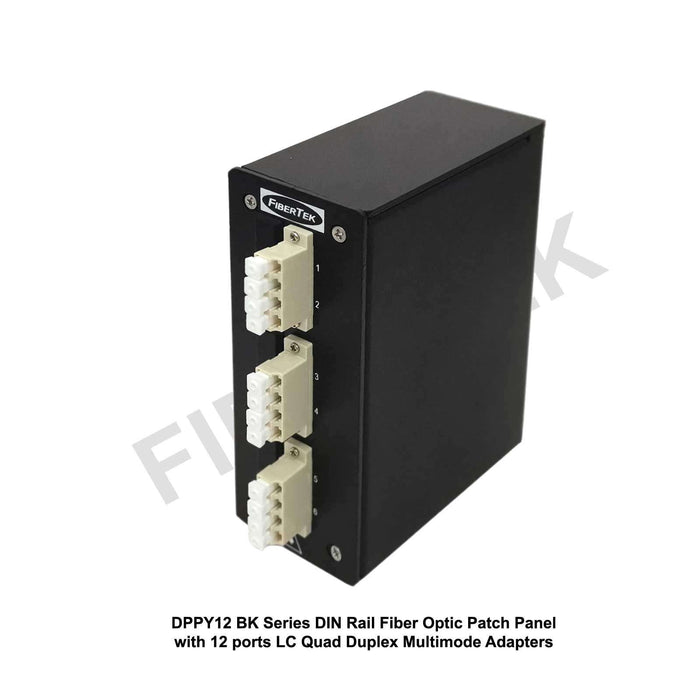Side view of DPPY12 BK Series with 12 ports LC Quad Duplex Multimode Adapters