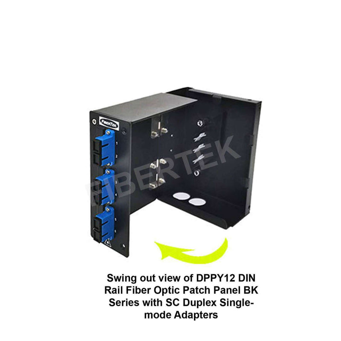 Swing out view of DPPY12 BK Series with 6 ports SC Duplex Singlemode Adapters