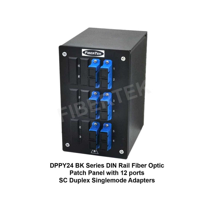 Side view of DPPY24 BK Series with 12 ports SC Duplex Singlemode Adapters