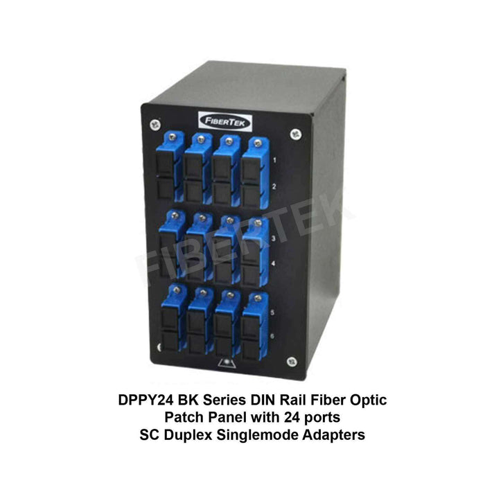 Side view of DPPY24 BK Series with 24 ports SC Duplex Singlemode Adapters