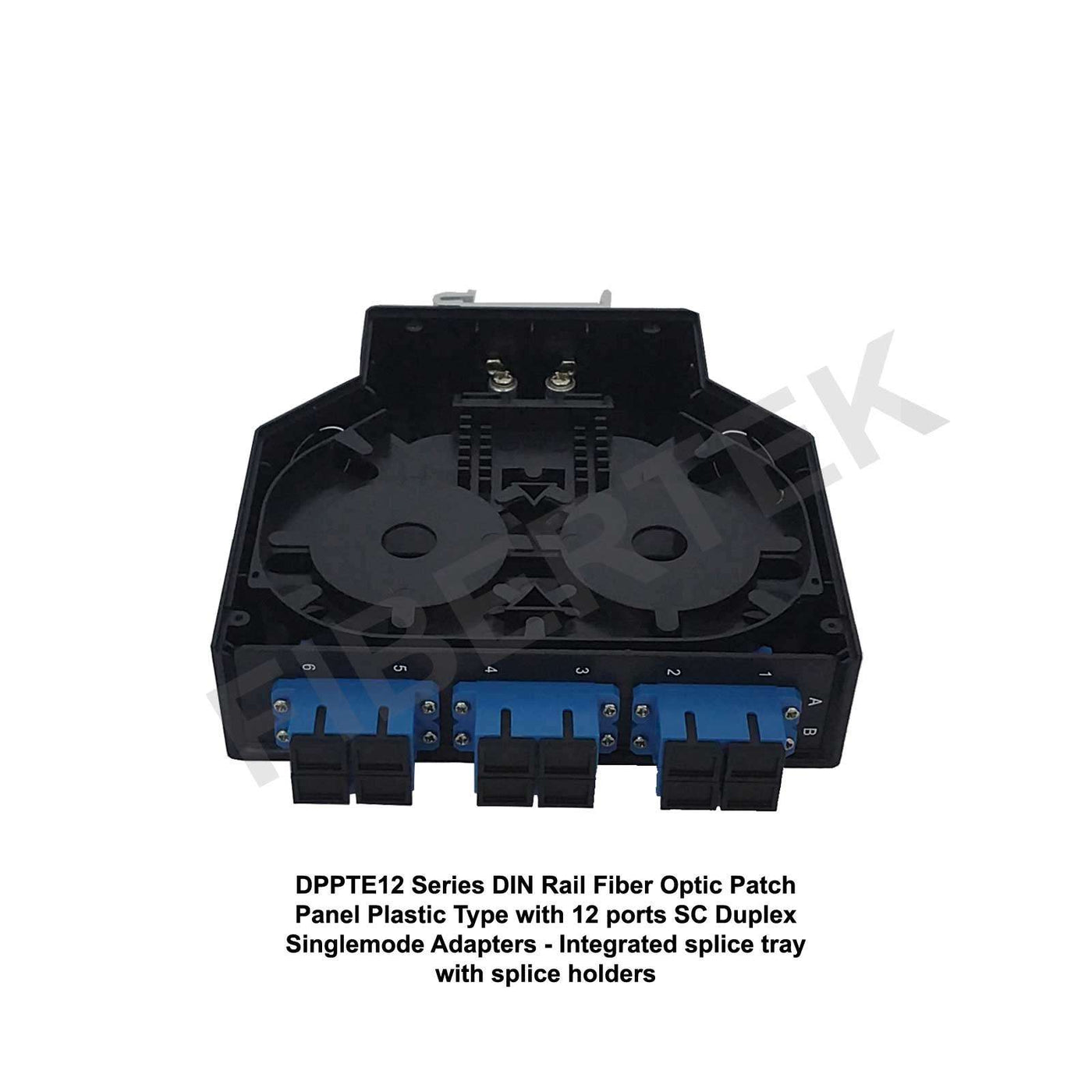 DIN Rail Patch Panel Plastic Type with 12 fiber ports SC Duplex ...