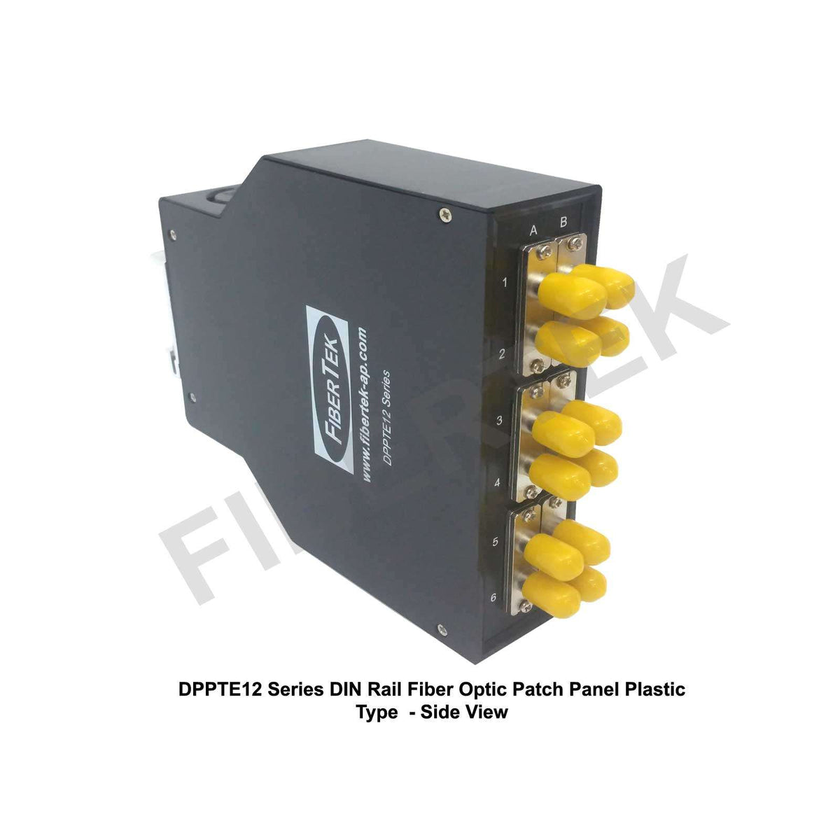 DIN Rail Fiber Patch Panel Plastic Type with 12 fiber ports ST Duplex ...