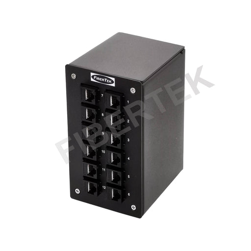 Side View of DPPY24-12-U6A(BK) UTP CAT 6A DIN Rail Ethernet Copper Patch Panel