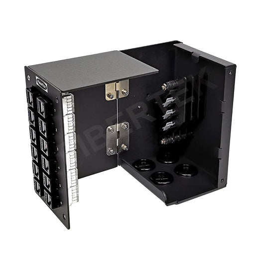 Interior View of DPPY24-12-U6A(BK) UTP CAT 6A DIN Rail Ethernet Copper Patch Panel 