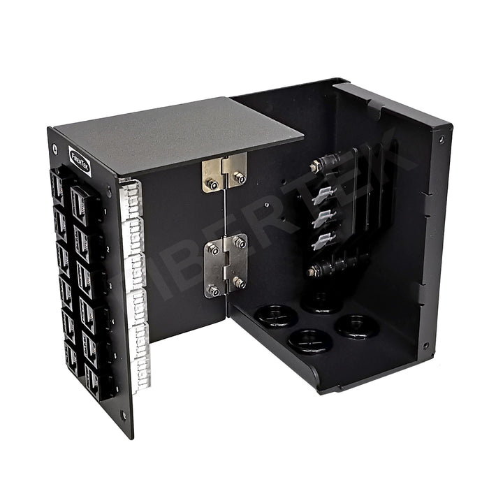 Interior View of DPPY24-12-U6A(BK) UTP CAT 6A DIN Rail Ethernet Copper Patch Panel 