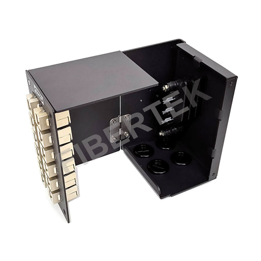 Interior View of DPPY24-12-S6A(BK) STP CAT 6A DIN Rail Ethernet Copper Patch Panel
