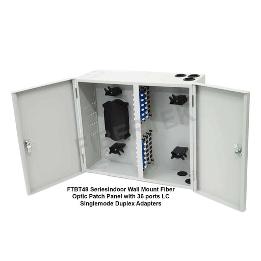 Interior view of FTBT48 Series Indoor Wall Mount Fiber Optic Patch Panel
